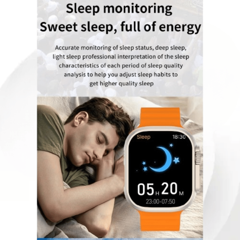 Smartwatch with Orange Strap & App Notifications | Health Suite Wearable