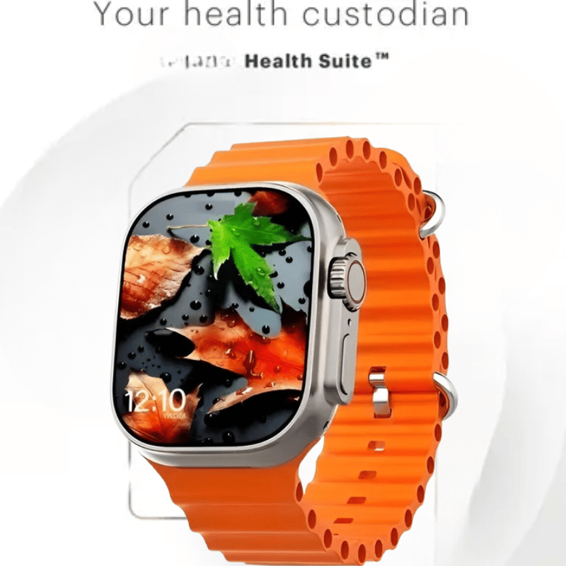 Vibrant Orange Smartwatch | Advanced Health Tracking & Dynamic Display