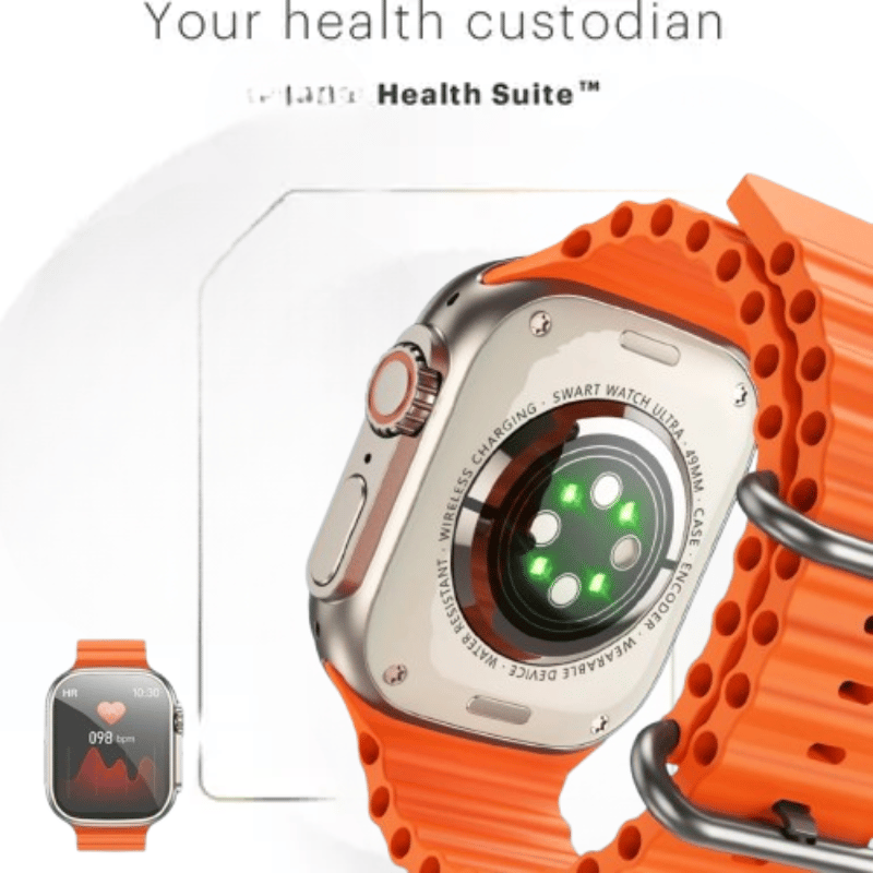 Vibrant Orange Smartwatch | Advanced Health Tracking & Dynamic Display