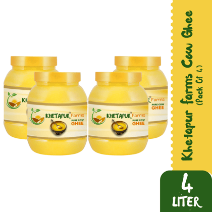 Khetapur Farms Pure Cow Ghee  1 1iter (Pack of 4)