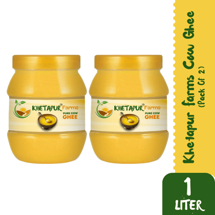 Khetapur Farms Pure Cow Ghee 500ML (Pack of 2)