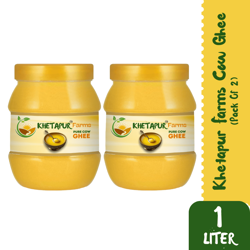 Khetapur Farms Pure Cow Ghee 500ML (Pack of 2)