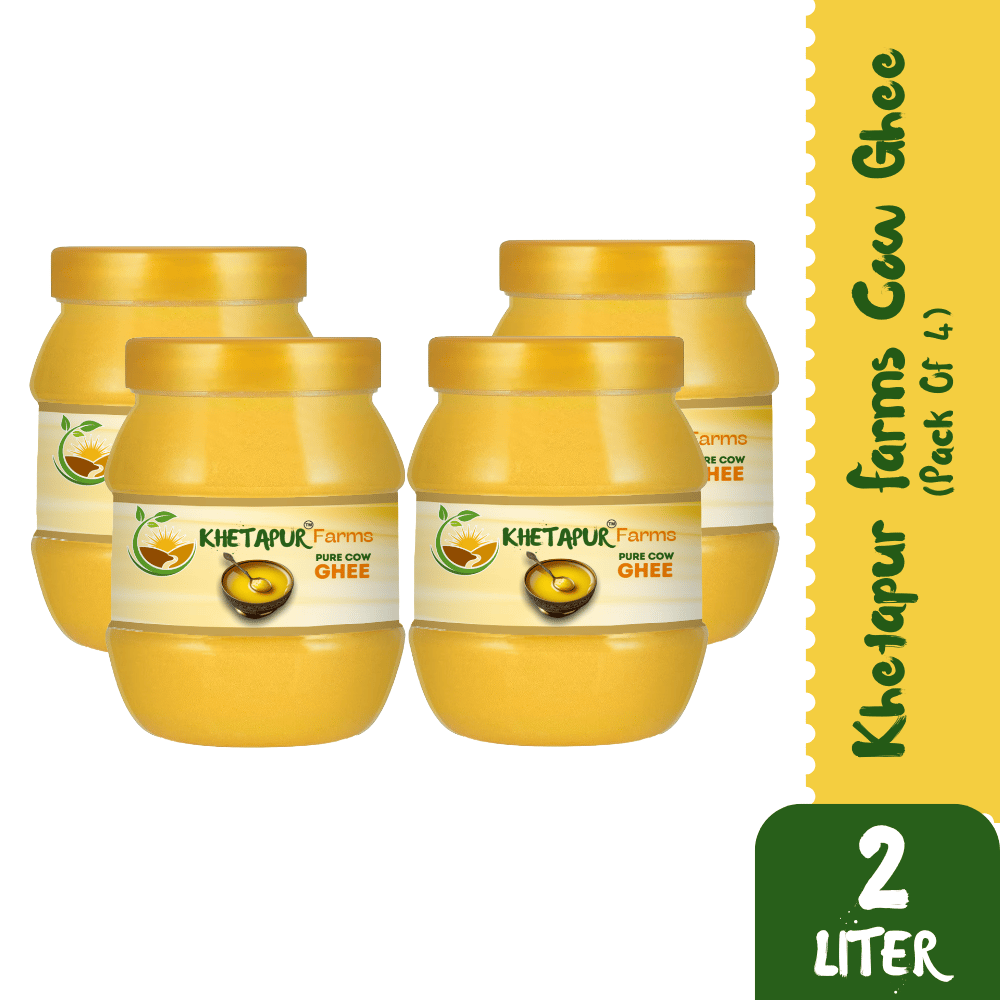 Khetapur Farms Pure Cow Ghee 500 ML ( Pack of 4 )