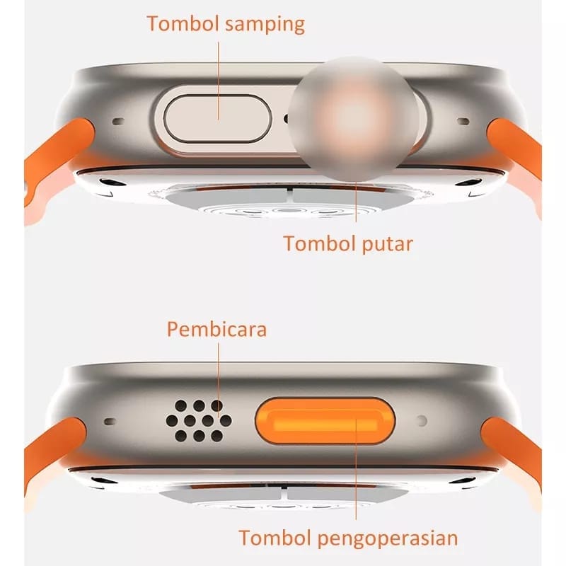 Stylish Smartwatch with Vibrant Orange Silicone Strap & GPS Tracking