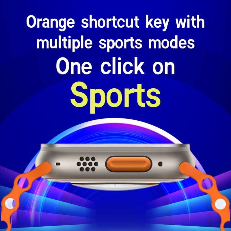 Stylish Smartwatch with Vibrant Orange Silicone Strap & GPS Tracking