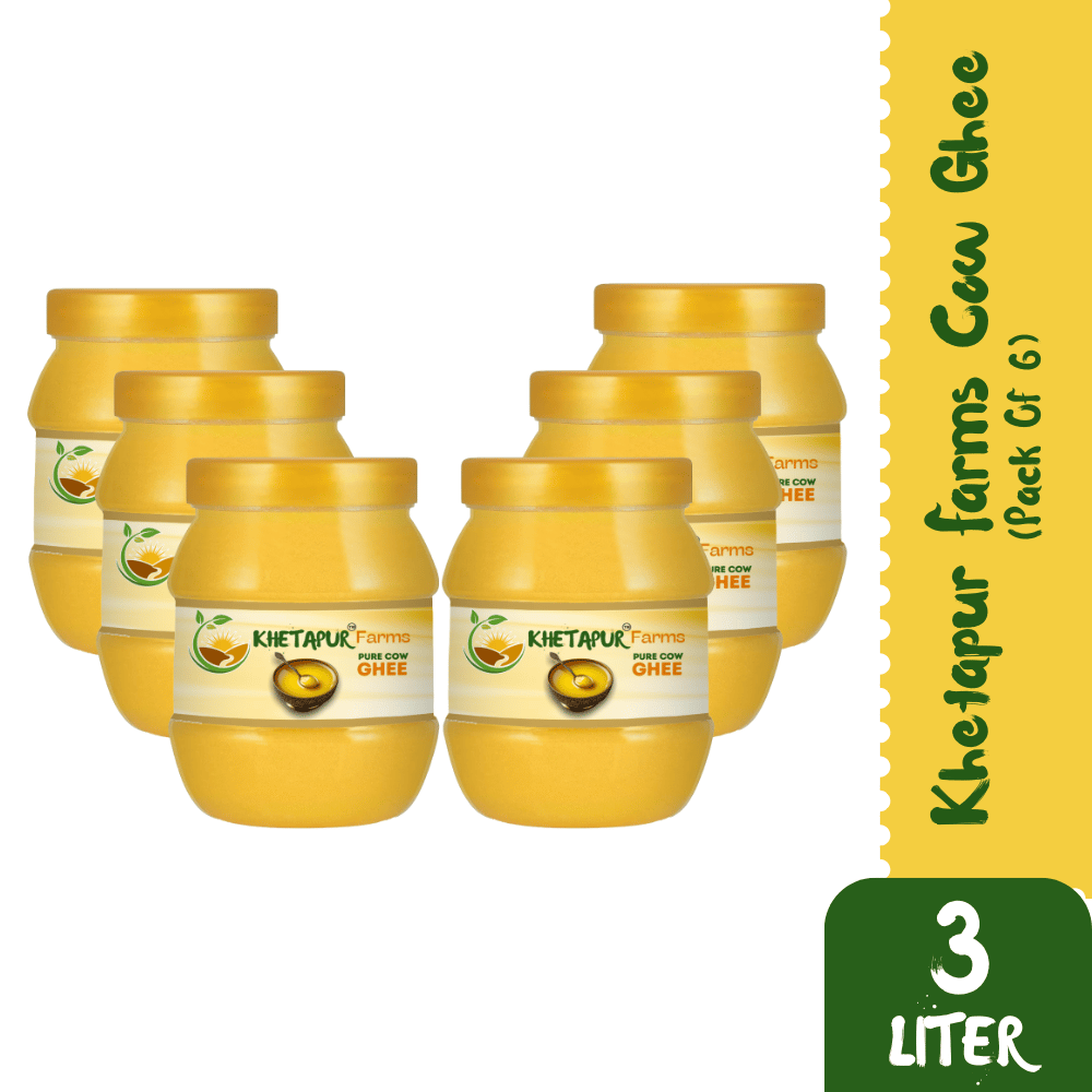 Khetapur Farms Pure Cow Ghee 500 ML  (Pack of 6 )