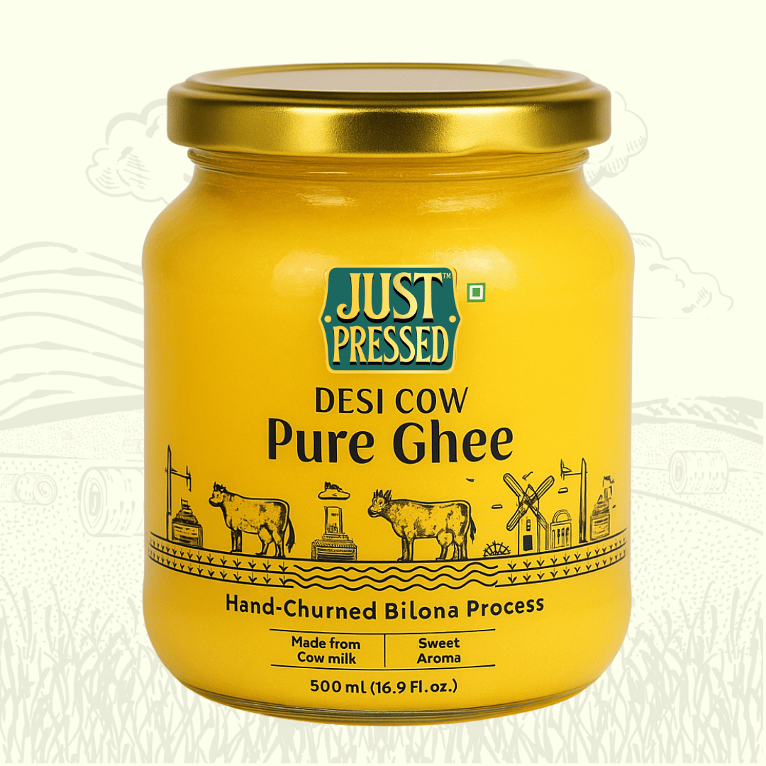 Just Pressed - Pure Cow Ghee - Bilona Churned&nbsp;-&nbsp;500 ml
