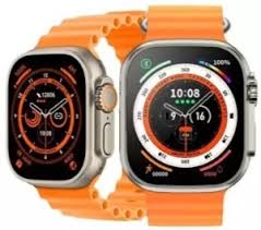 Advanced Smartwatch with Bright Orange Band and Health Tracking