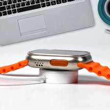 Advanced Smartwatch with Bright Orange Band and Health Tracking