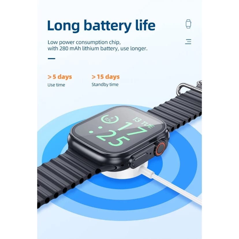 Smartwatch with Voice Assistant and Black Sport Band