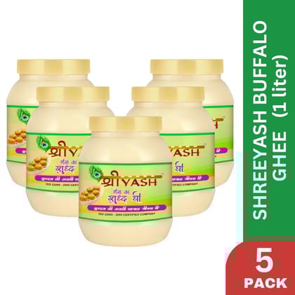 SHREEYASH Buffalo Ghee 1 liter ( Pack of 5 )