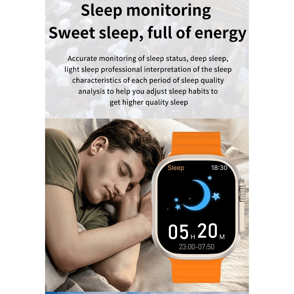 Vibrant Orange Strap Smartwatch with Digital Display