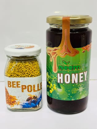 Natural Neem Honey & Pure Bee Pollen Combo - Organic Superfood