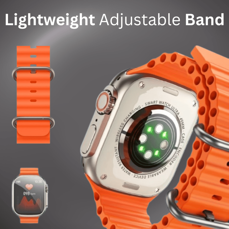 T800 Smartwatch with Bright Orange Sport Strap