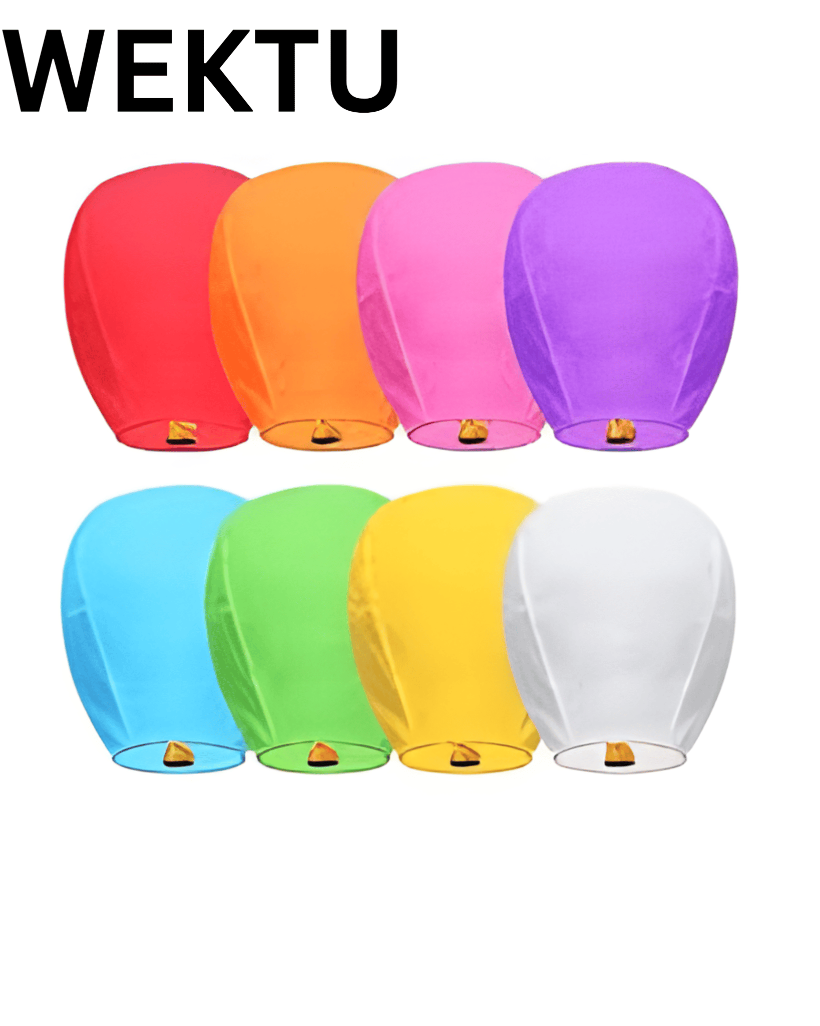 WEKTU Multicolor Sky Lanterns for Festivals and Celebrations (8-Pack)