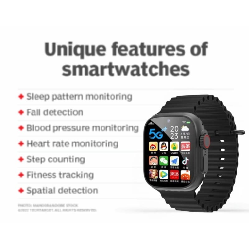 Advanced Smartwatch with Blood Pressure, Heart Rate & Fitness Tracking