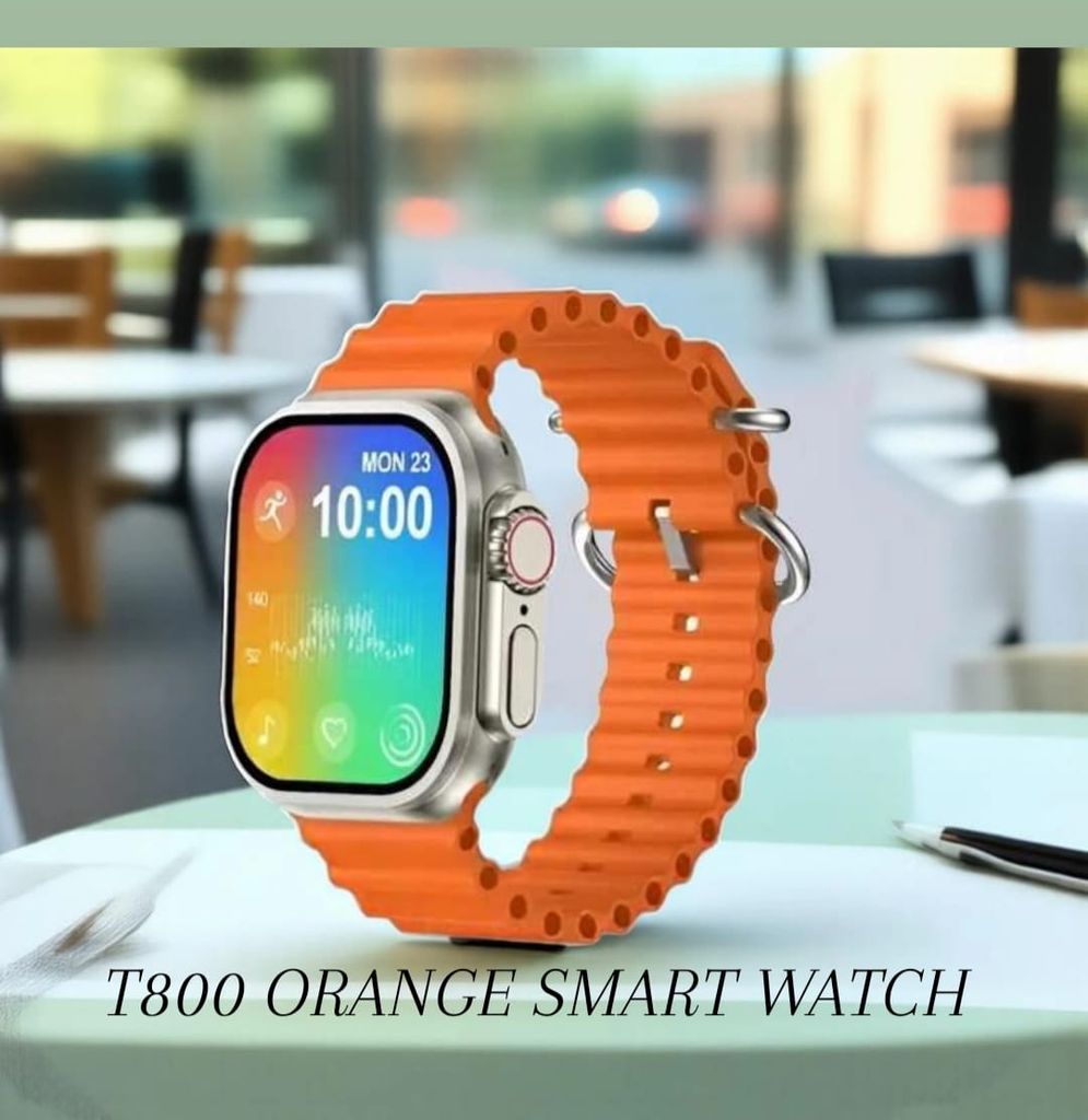 T800 Orange Smart Watch with Fitness Tracker