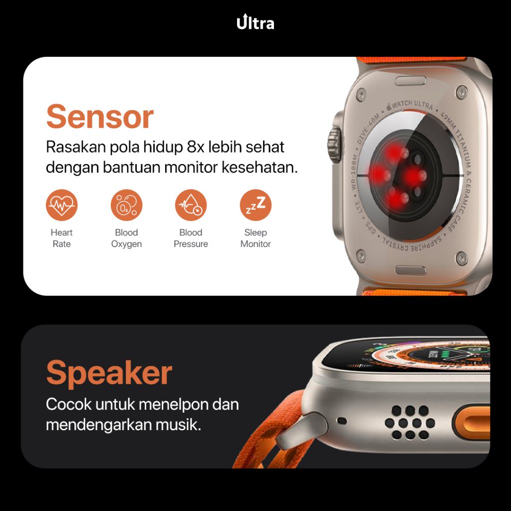 T800 Orange Smart Watch with Fitness Tracker
