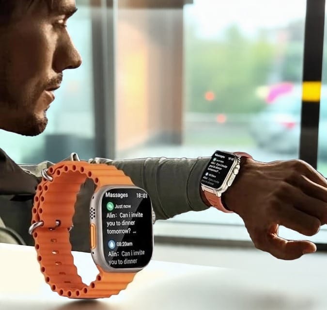 T800 Orange Smart Watch with Fitness Tracker