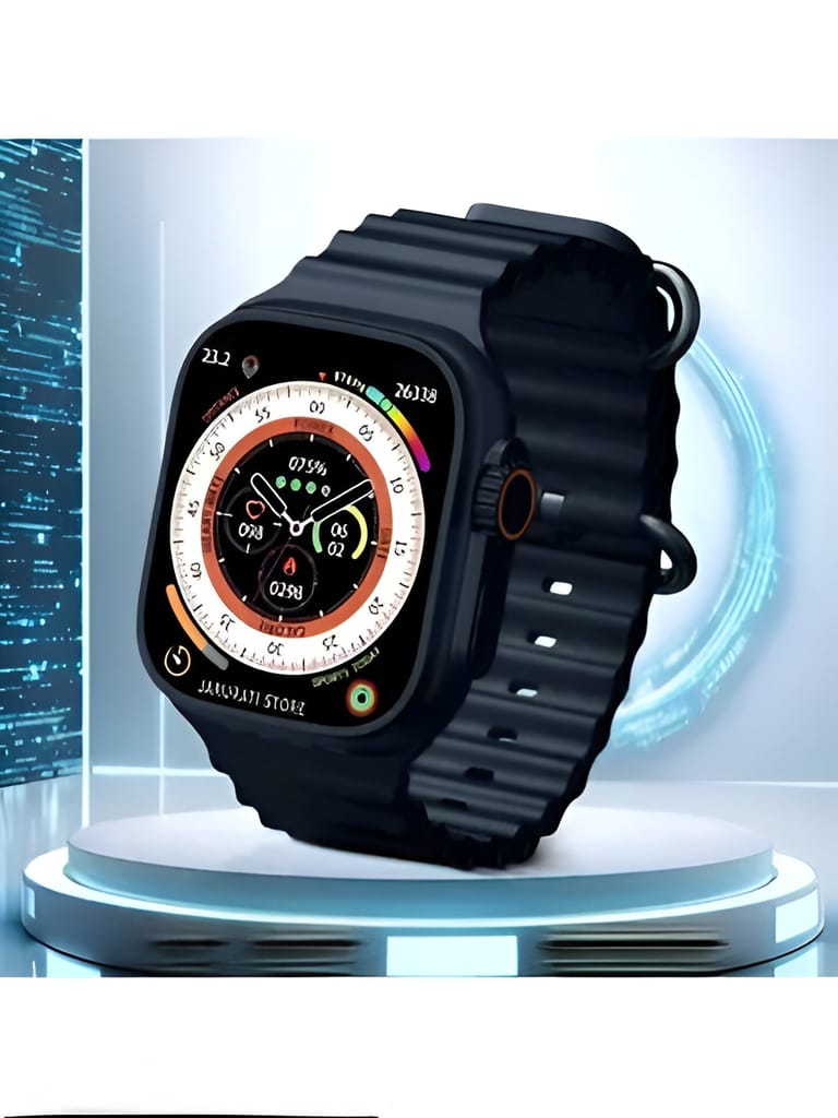 Sleek Black Smartwatch with Health Tracking