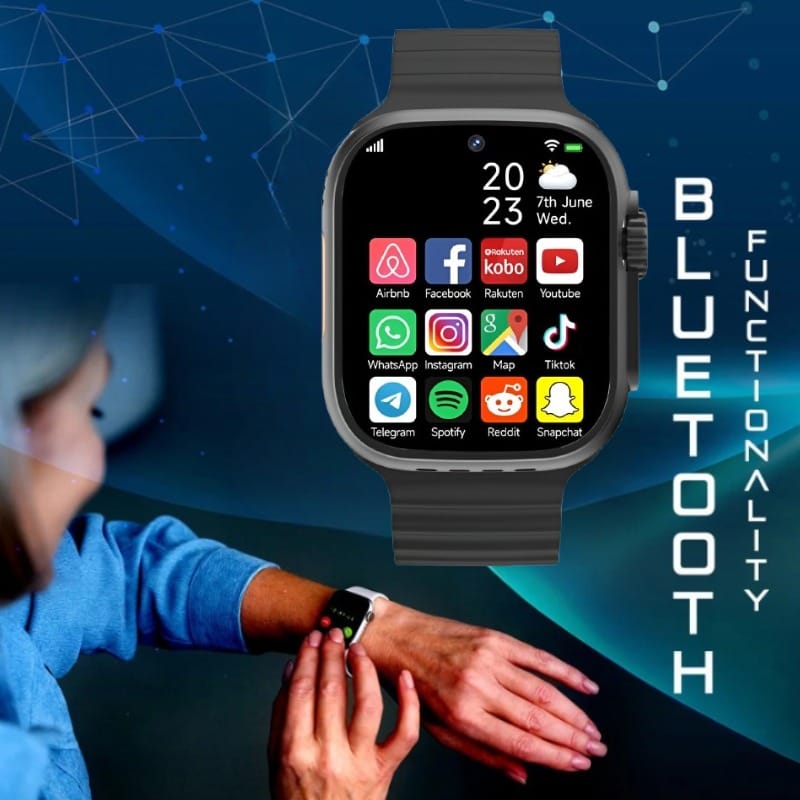 Sleek Black Smartwatch with Health Tracking