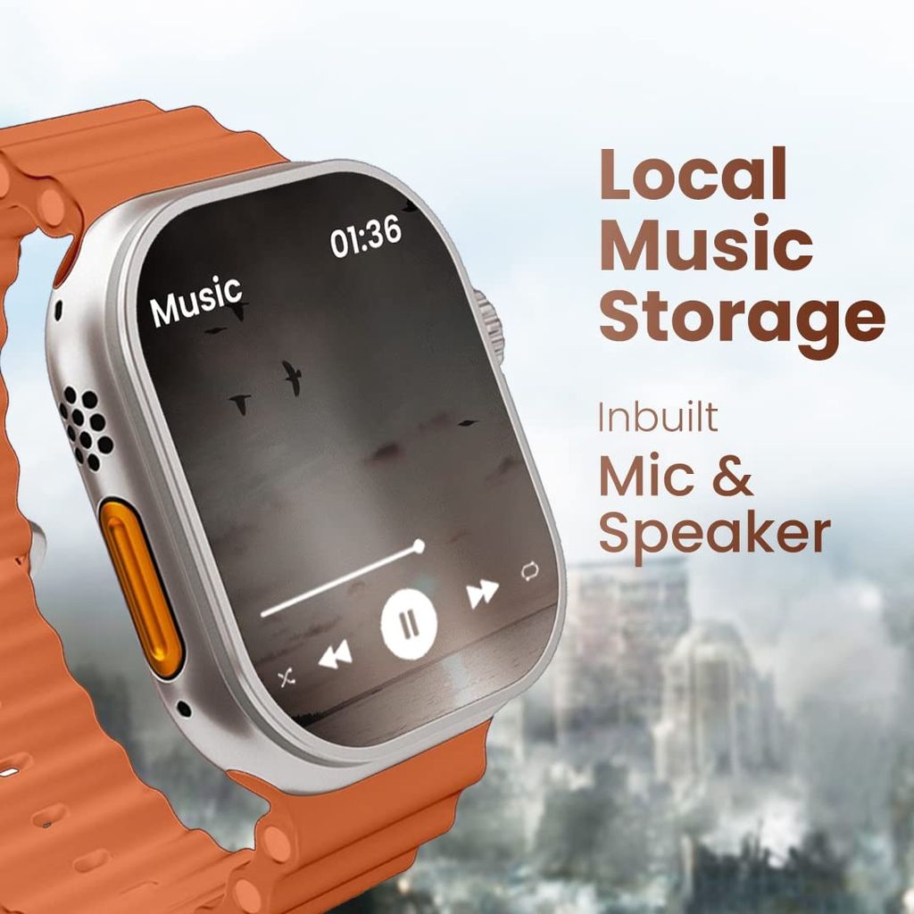 Smartwatch with Bluetooth Calling & Health Tracking - Orange Band