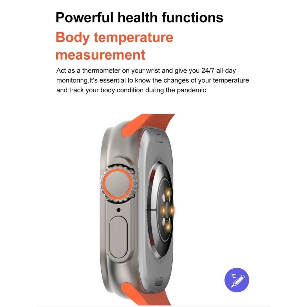 Smartwatch with Massive App Download & Orange Strap