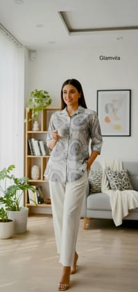 Glamvila White and Black Co Ord Set