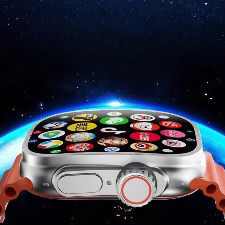 Smartwatch with Orange Silicone Band & App Notifications