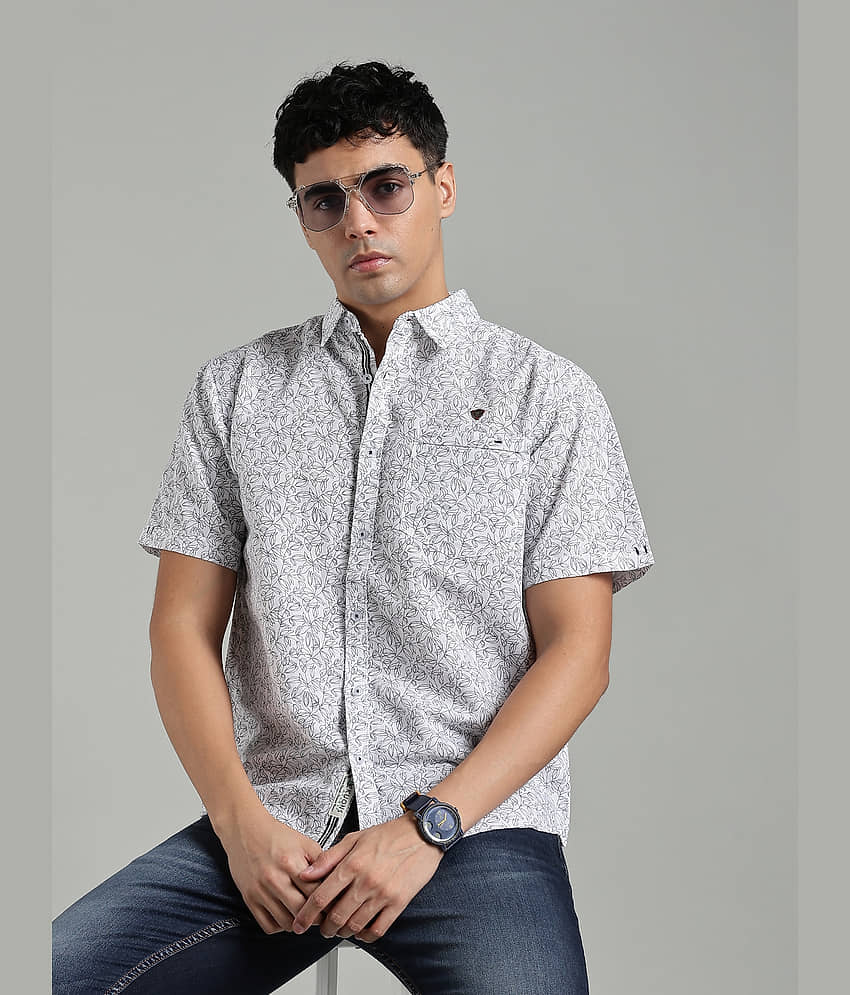 Kuons Avenue Linen Regular Fit Printed Half Sleeves Men's Casual Shirt - Indigo ( Pack of 1 )