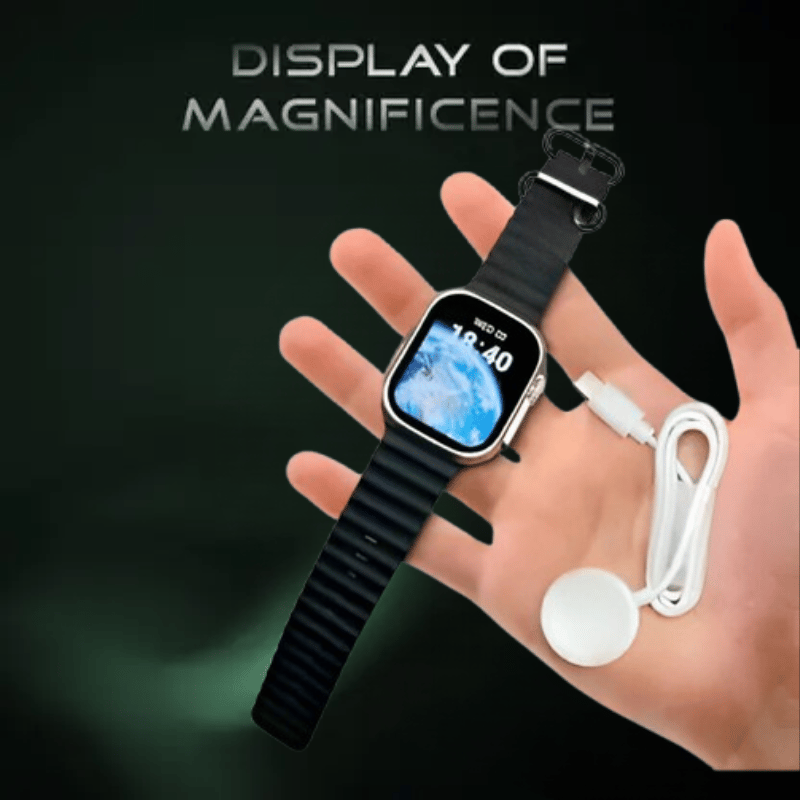 Sleek Digital Smartwatch with Black Silicone Strap for Unisex