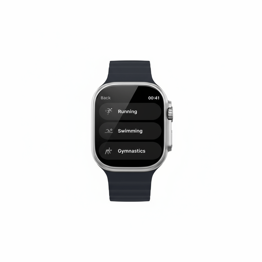 Sleek Smartwatch with Advanced Fitness Tracking for Running, Swimming, and Gymnastics