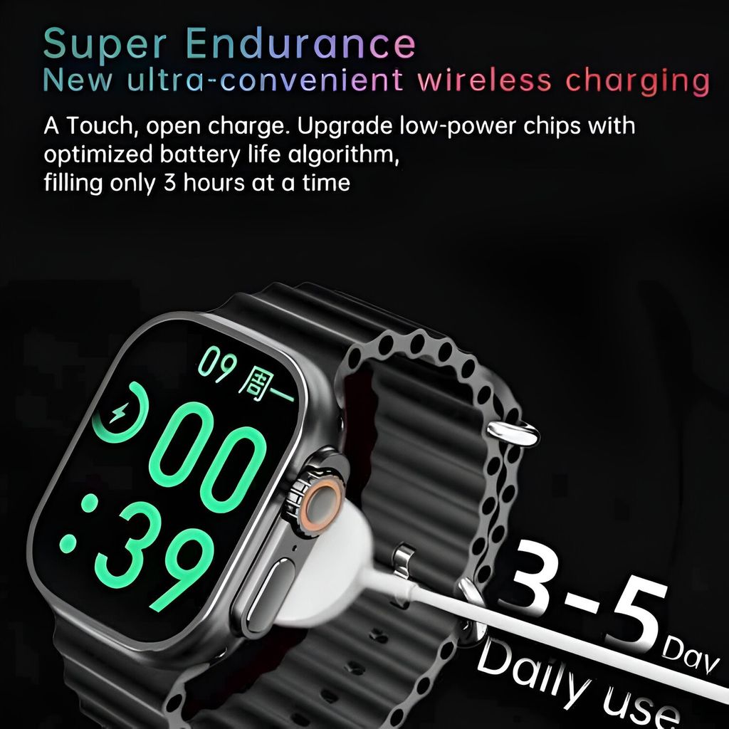 T800 Sports Smartwatch with 2.19-inch HD Touch Screen, Health Monitoring & Call Function