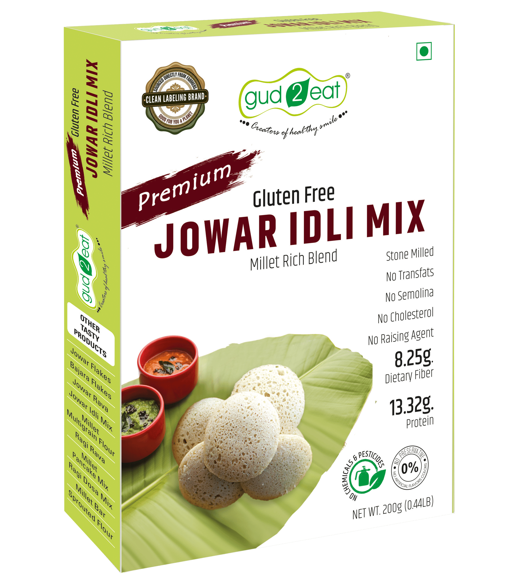 Gud2eat Jowar Idli Mix | Gluten free | easy to digest | tasty and delicious | 200g