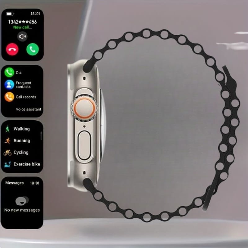 SMART WATCH T800 2.01" HD Full Touch Screen IP68 Waterproof Smartwatch with 100+ Sports Modes & Health Monitoring