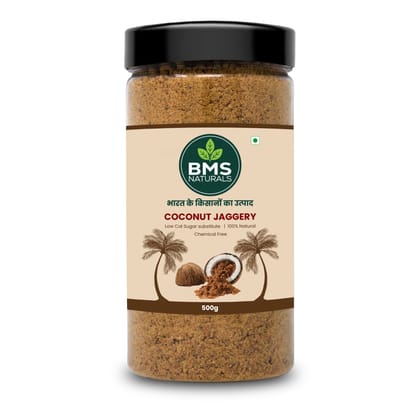 BMS Naturals Coconut Jaggery - 500g | Low Calorie, 100% Natural Sugar Substitute