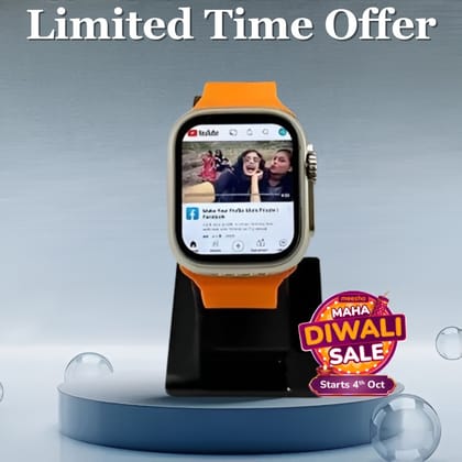 Vibrant Orange Smartwatch with Full-Touch Display - Limited Time Diwali Sale