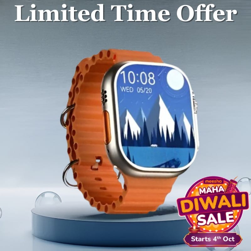 Stylish Smartwatch with Vibrant Orange Strap - Advanced Fitness Tracker