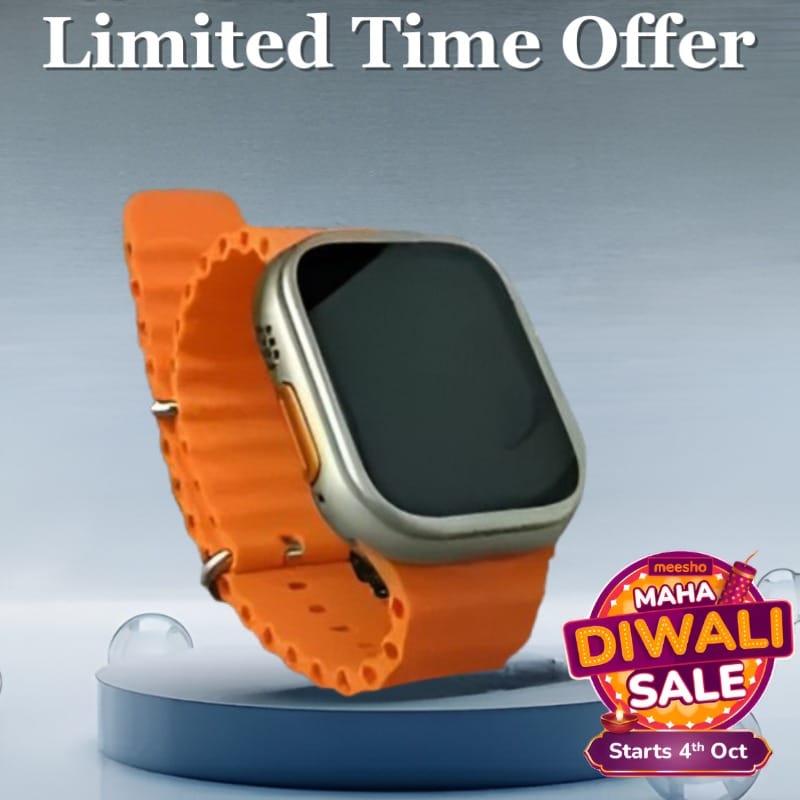 Vibrant Orange Strap Smartwatch with Digital Display