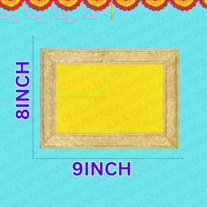 DIVSHANA Yellow Velvet Bhagwan Ji Ka Aasan Cloth with Golden Border 8*9 Inch Pack of 10) Pooja Aasan for Mandir & Festivals