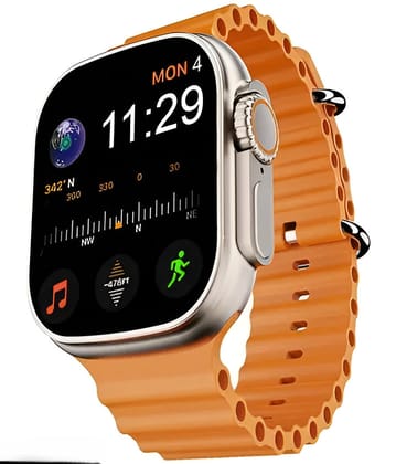 Smartwatch with Bright Orange Ocean Band and Advanced Fitness Tracking