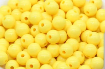 Mii Art Crystal Beads for Jewelry Making Material,zari Work Beads(Size-5mm)(Material-Plastic)(Color-Yellow) in 1 Pack 50 gm