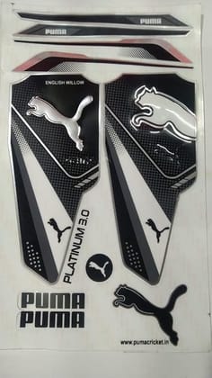 VR3 INTERNATIONAL | 3D Embossed Laminated Glossy High Shine Cricket Bat Self-Adhesive Sticker Platinum 3.0