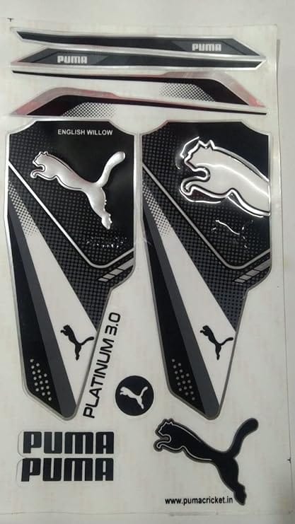 VR3 INTERNATIONAL | 3D Embossed Laminated Glossy High Shine Cricket Bat Self-Adhesive Sticker Platinum 3.0