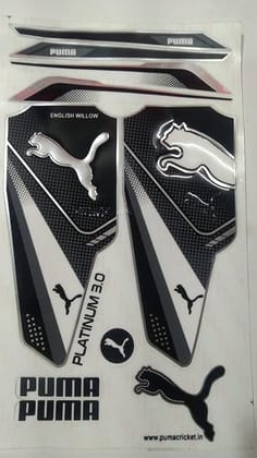 VR3 INTERNATIONAL | 3D Embossed Laminated Glossy High Shine Cricket Bat Self-Adhesive Sticker Platinum 3.0
