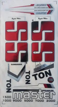 VR3 INTERNATIONAL | 3D MASTER | SS Embossed Cricket Bat Sticker (Red)