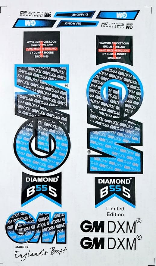 VR3 INTERNATIONAL | 3D DMND | BLLT Edition | English Willow | Embossed Cricket Bat Sticker | Blue