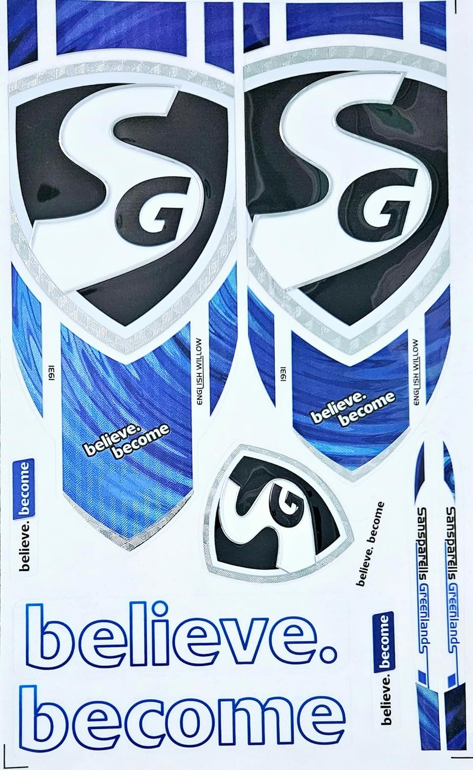 VR3 INTERNATIONAL | 3D DIGITAL B/B Edition | English Willow | Digital Embossed Cricket Bat Sticker | Blue