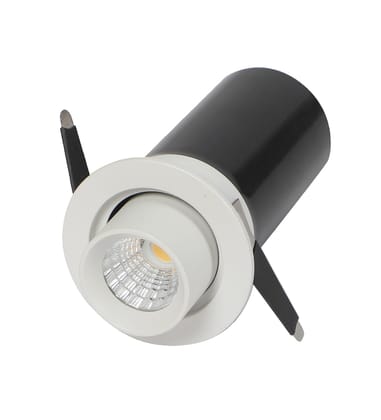 Pop out/ Zoom out recessed 360 degree adjustable COB Light | 5watt | 3000k (warm white) | Body Color - White | Indoor used for Painting, Photo-Frames or Wall High-Lighting purpose 