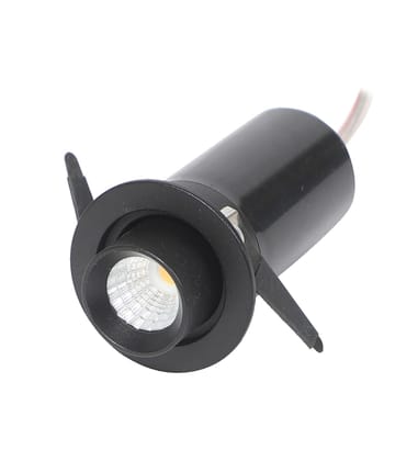 Pop out recessed 360 degree adjustable COB Light | 5watt | 3000k (warm white) | Body Color - Black | Indoor used for Painting, Photo-Frames or Wall High-Lighting purpose 
